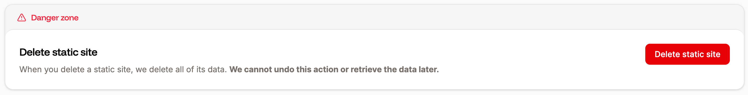 Danger zone for your static site