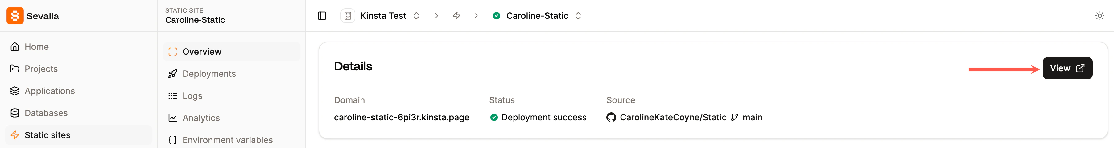 Use View to open your static site