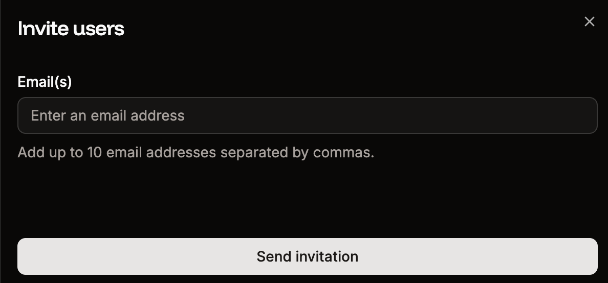 User invite email address