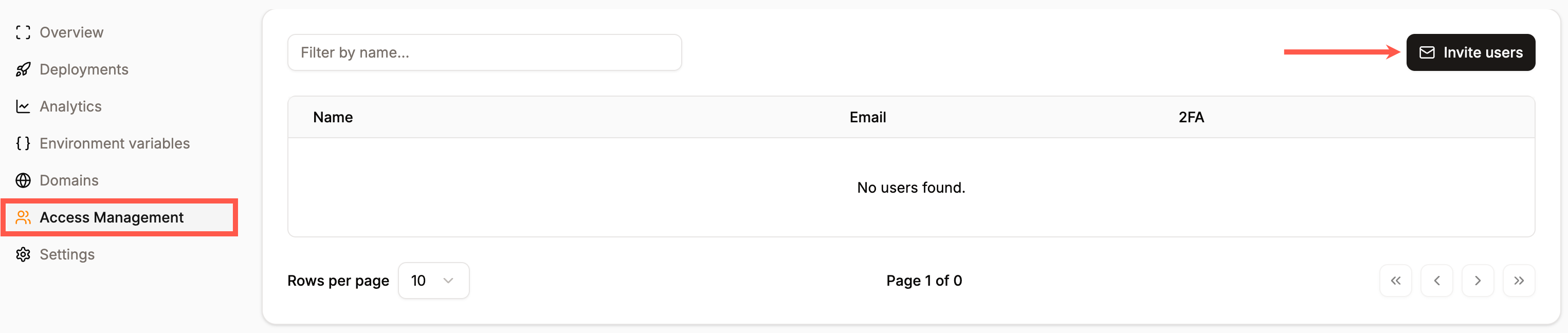 Invite users to a service in Sevalla