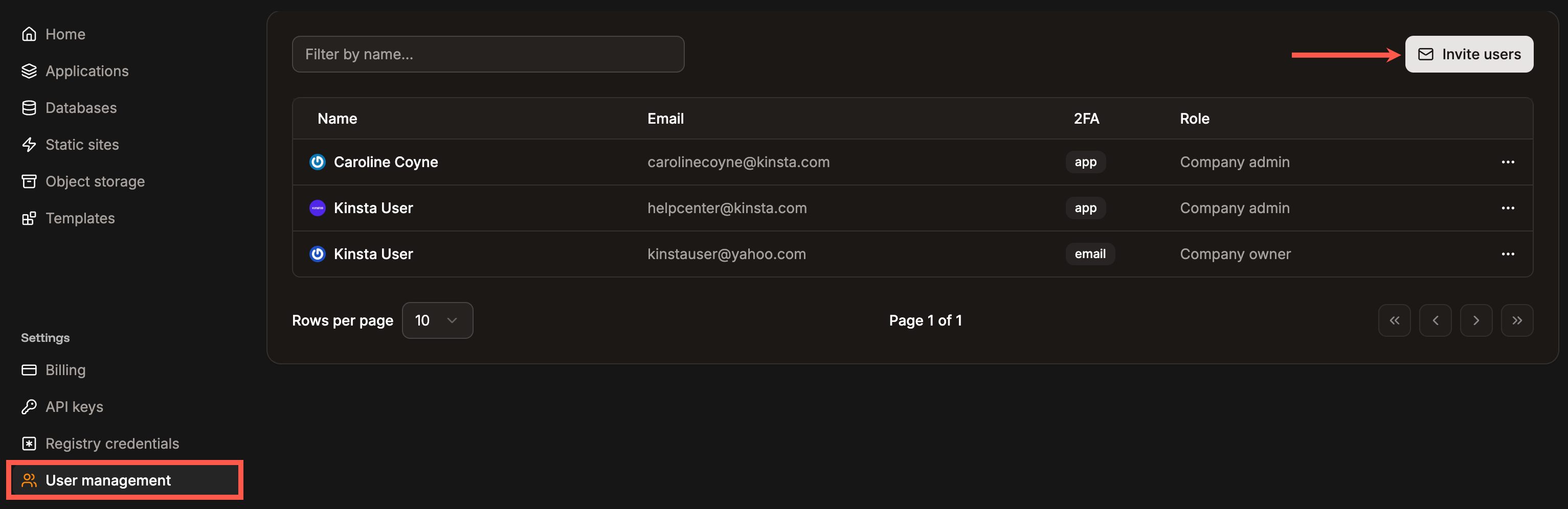 Invite users to your company