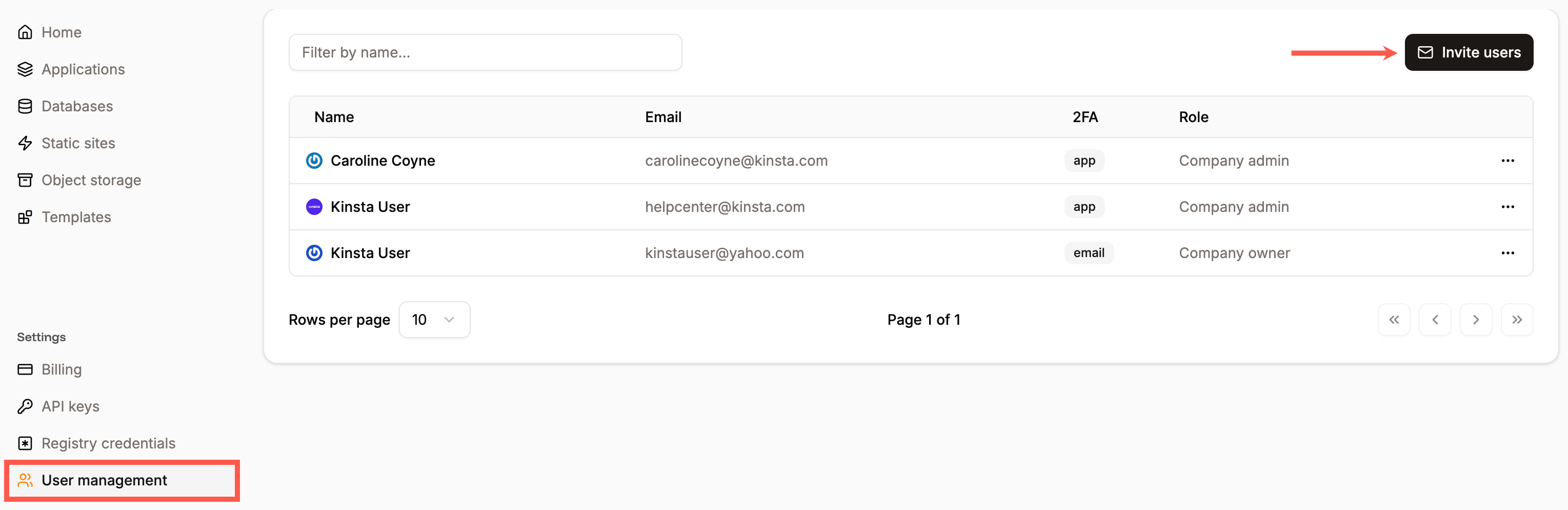 Invite users to your company