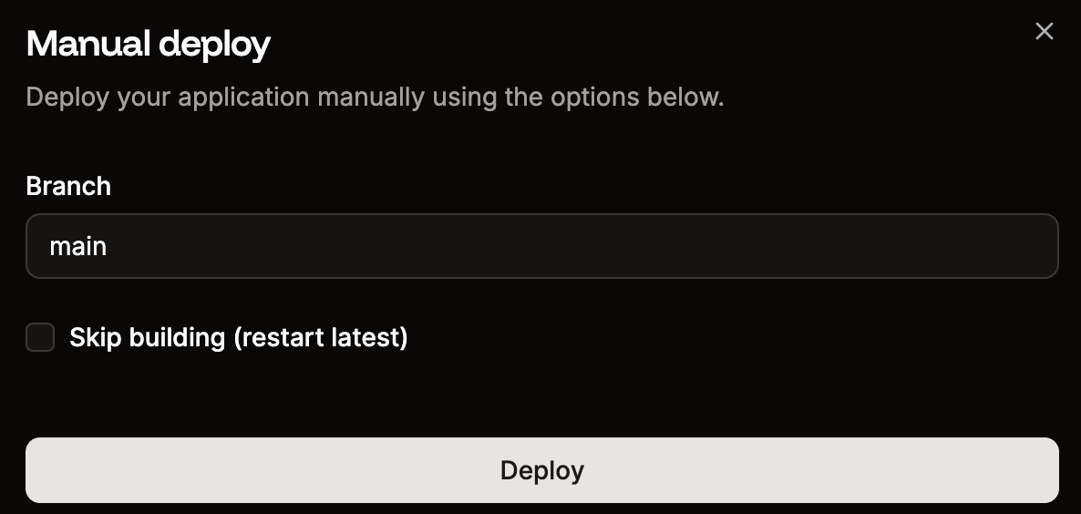 Manually deploy your application