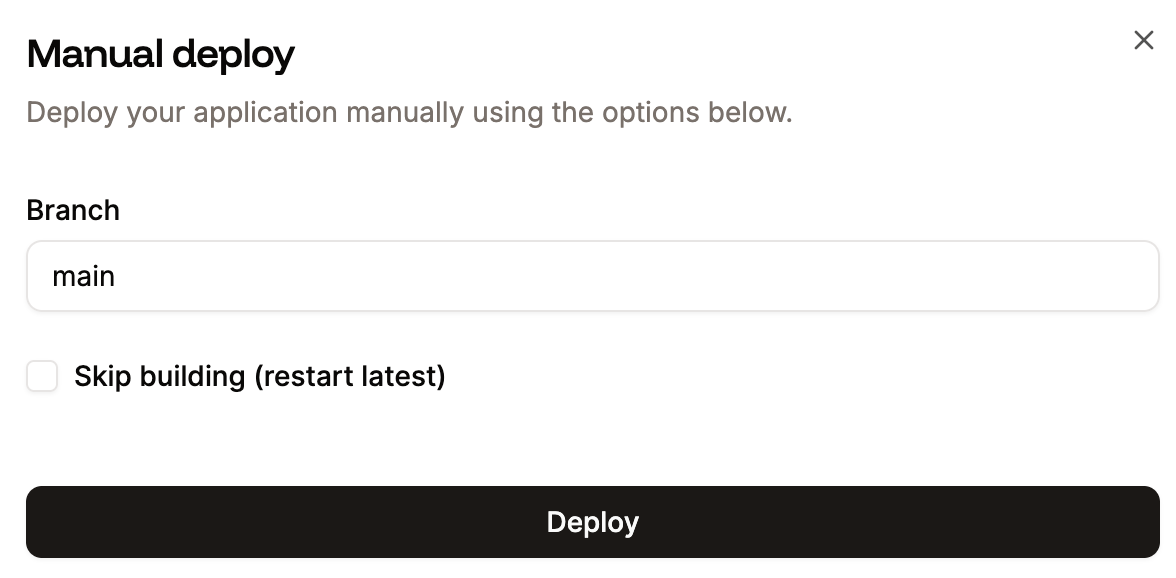 Manually deploy your application
