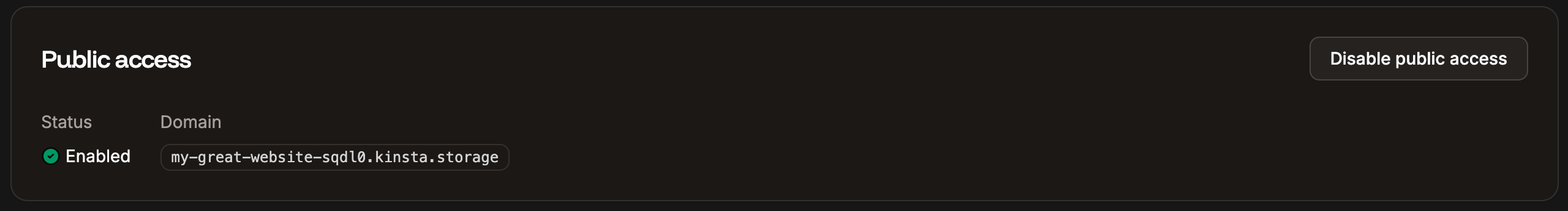 Enable public access to your object storage instance