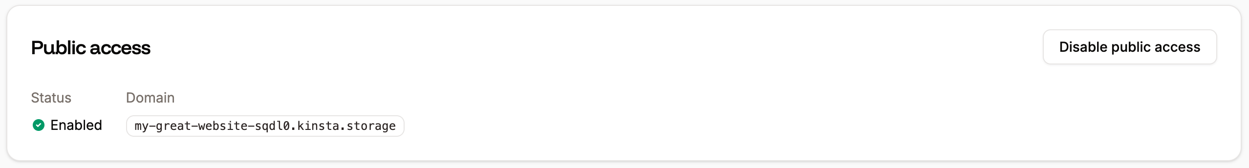 Enable public access to your object storage instance