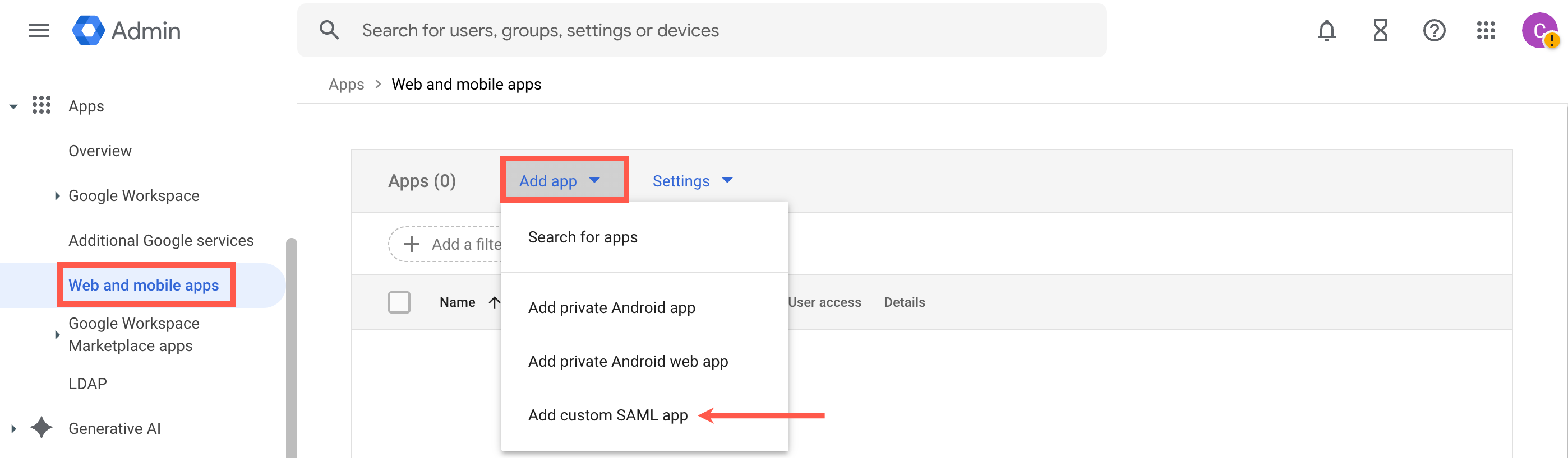 Saml Sso Google Add Saml App