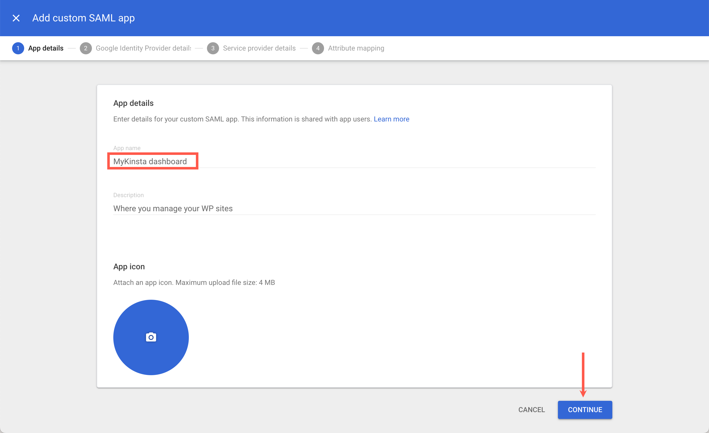 Saml Sso Google App Details
