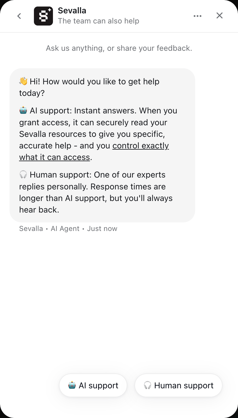 Open Support Chat