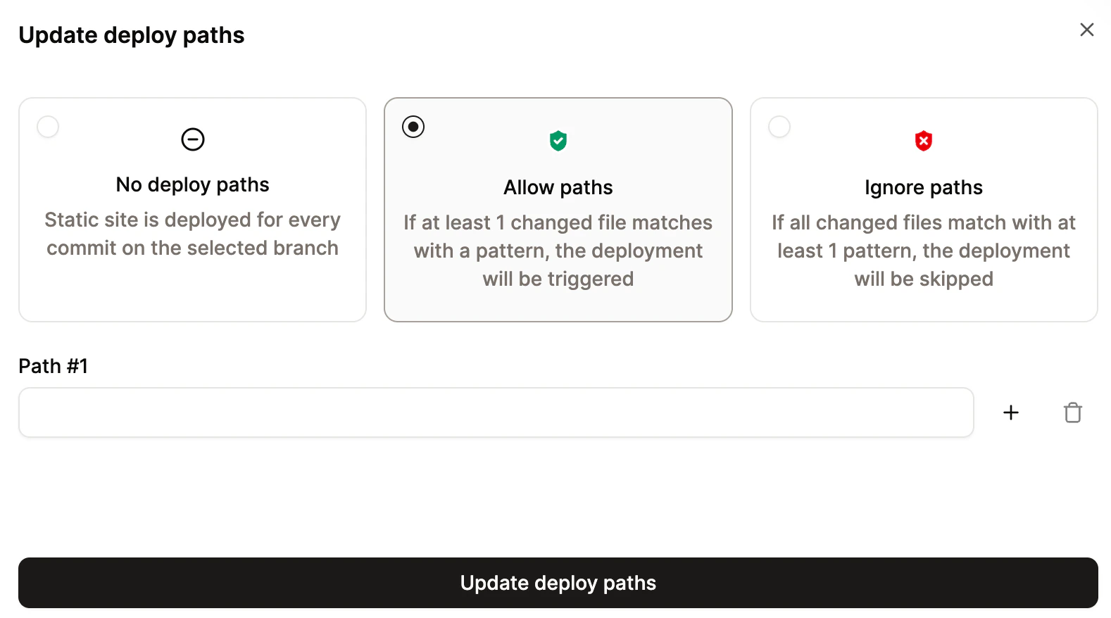 Update the deploy paths for your static site