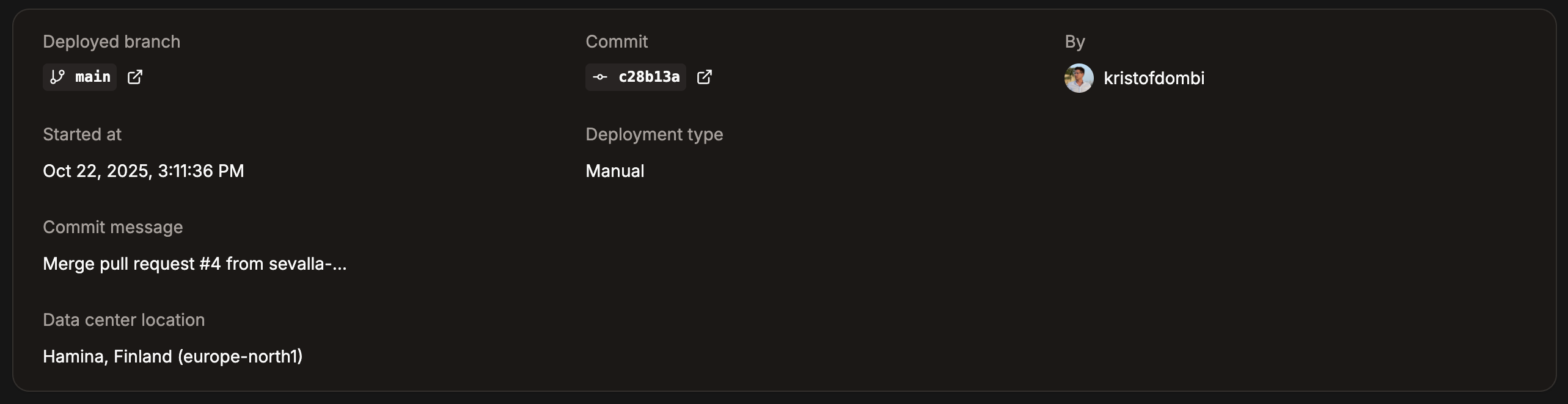 Individual deployment details