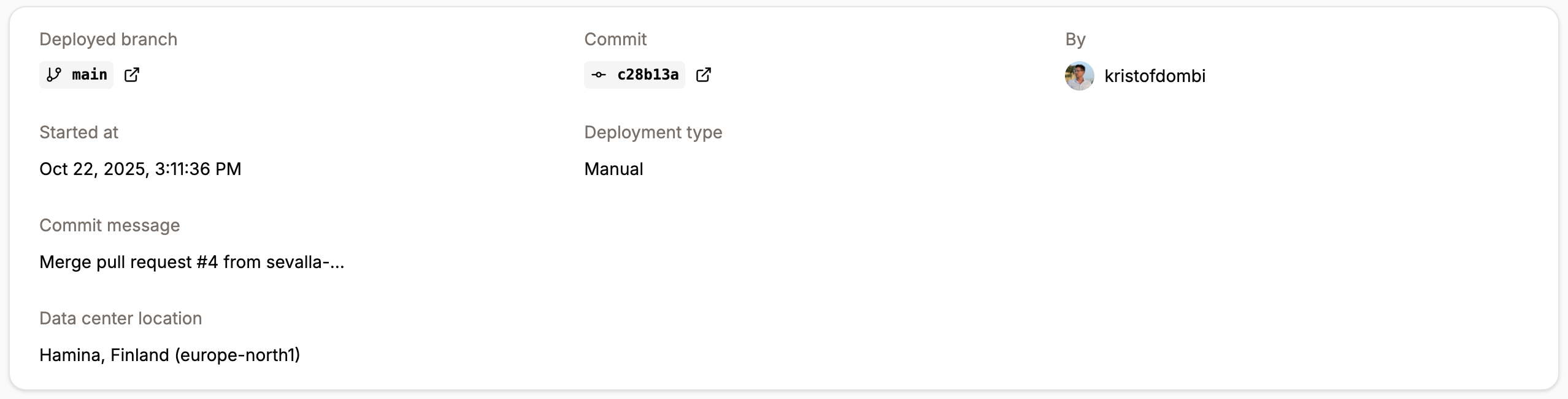 Individual deployment details