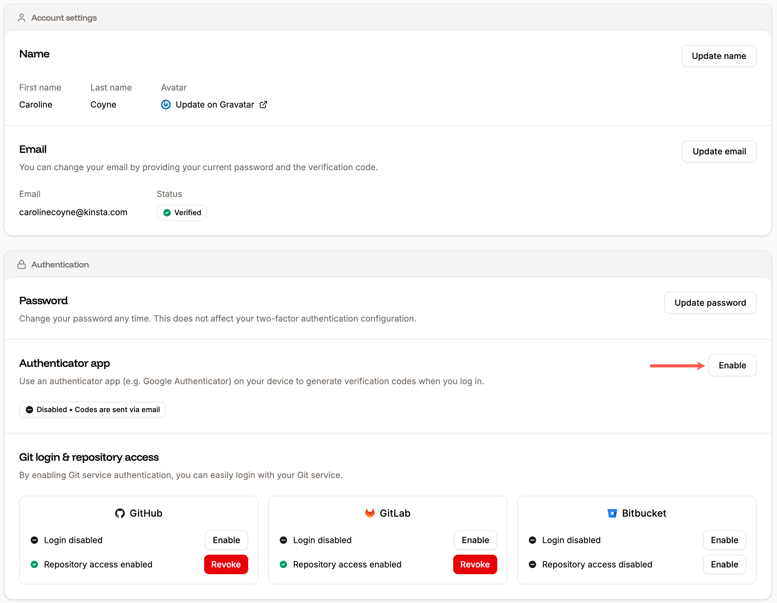 Enable the Authenticator app