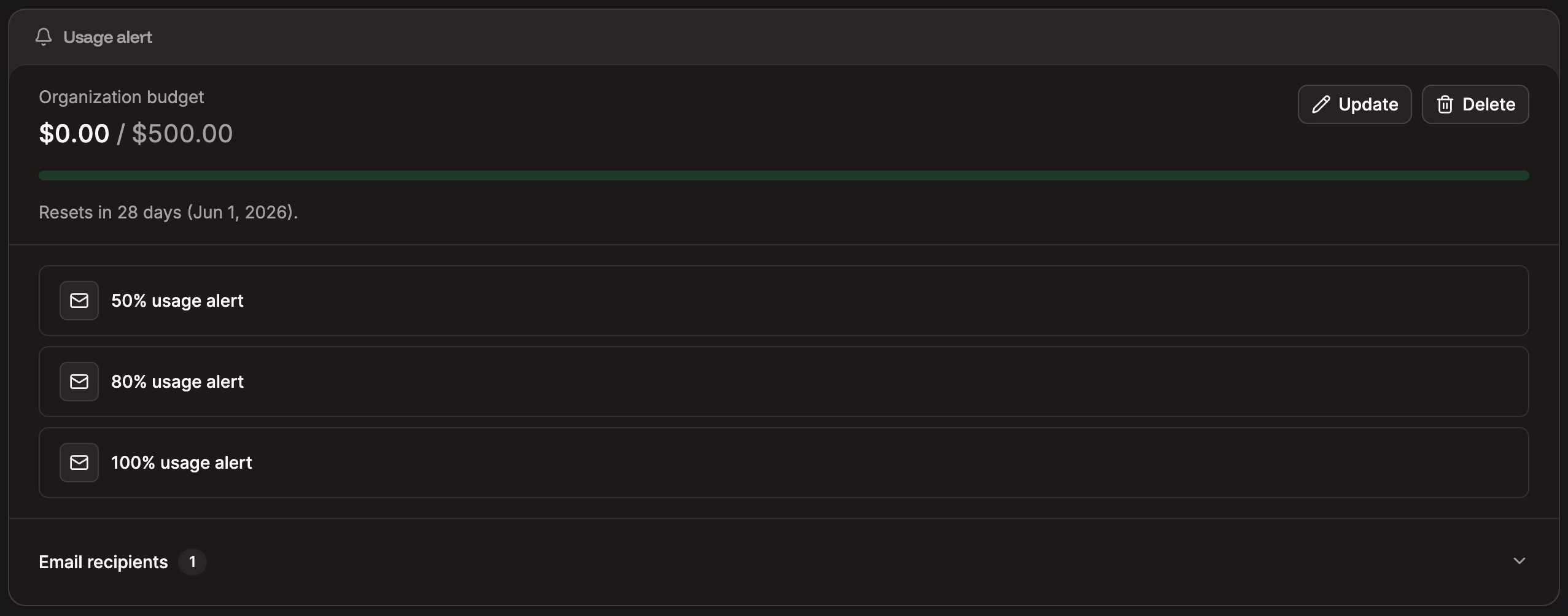 Update or delete alerts in Sevalla