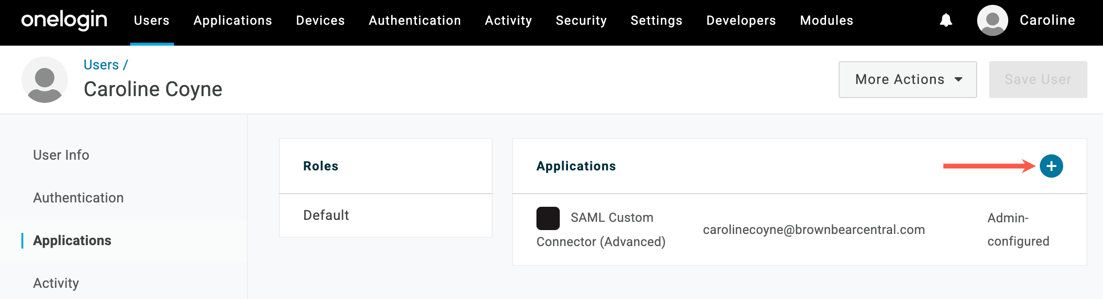 Onelogin Add User To App