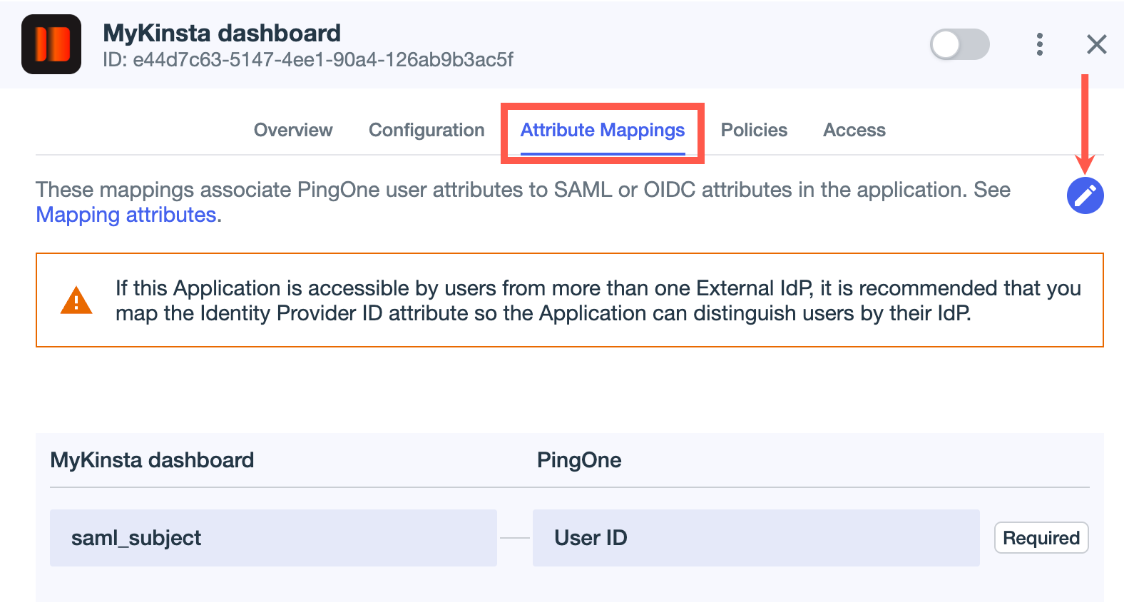 Ping Attribute Mappings