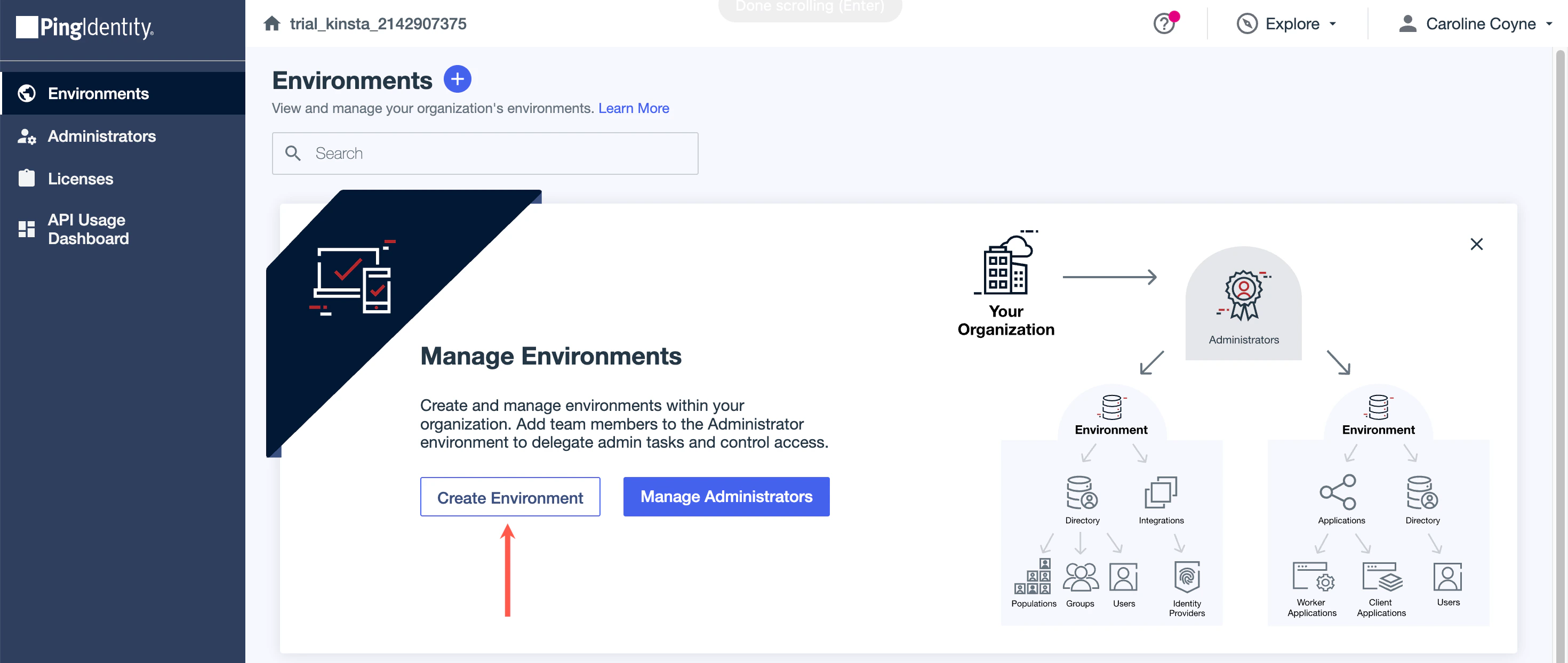 Ping Create Environment