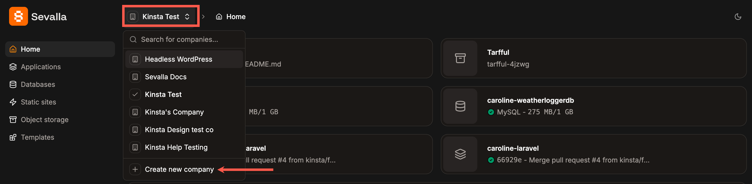 Create a new company