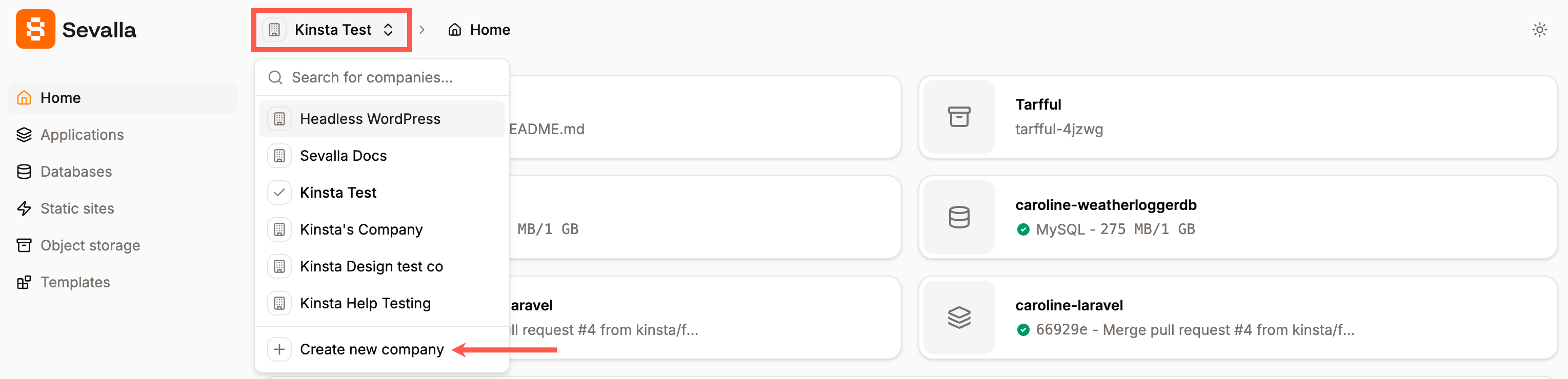Create a new company