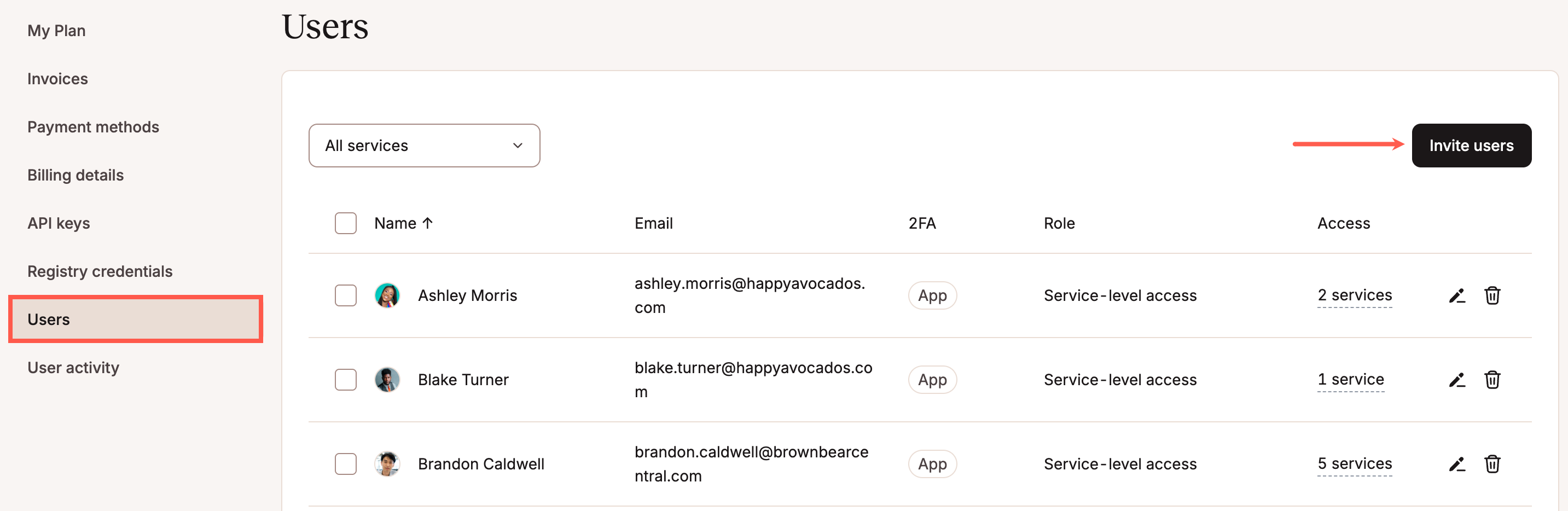 Sevall Invite Users Pn