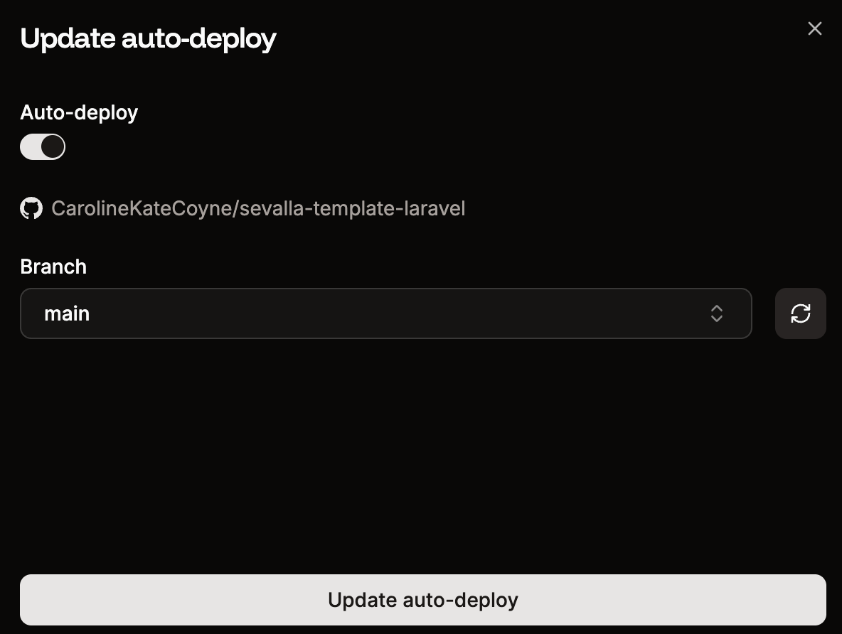 Auto-deploy settings for your application