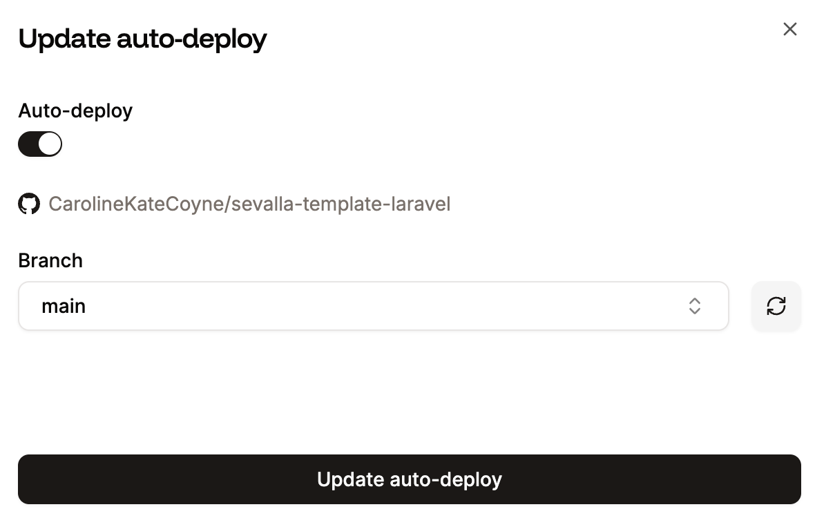 Auto-deploy settings for your application