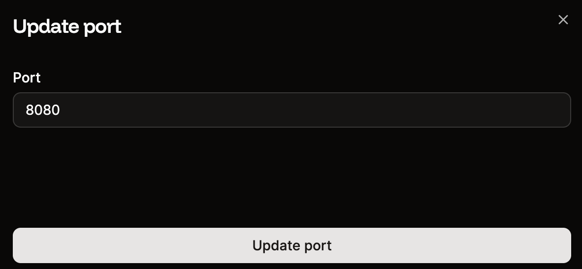 Update the port for the application web process