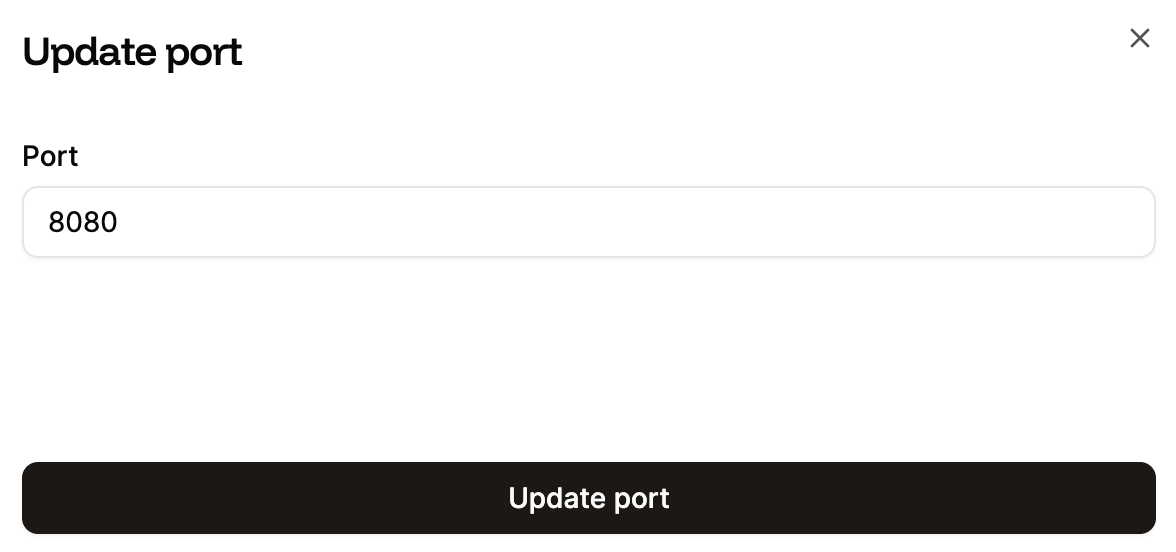 Update the port for the application web process