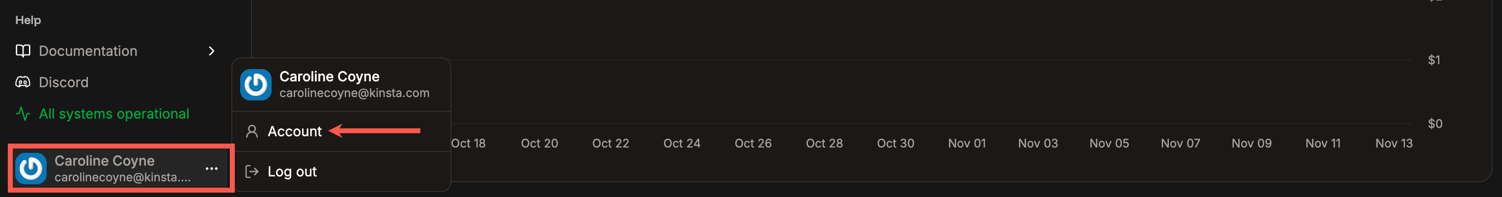 Sevalla user settings