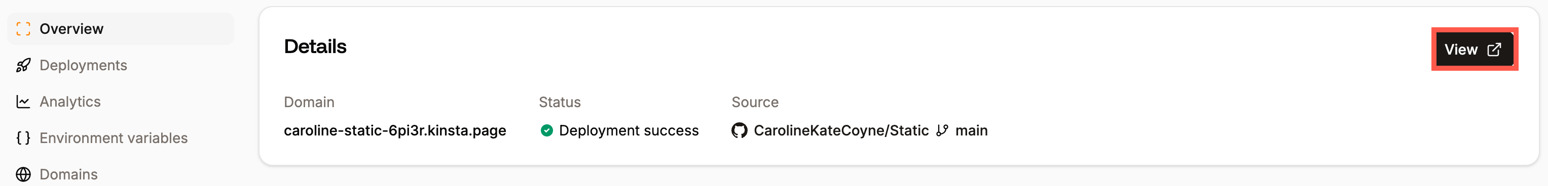 Use View to open your static site