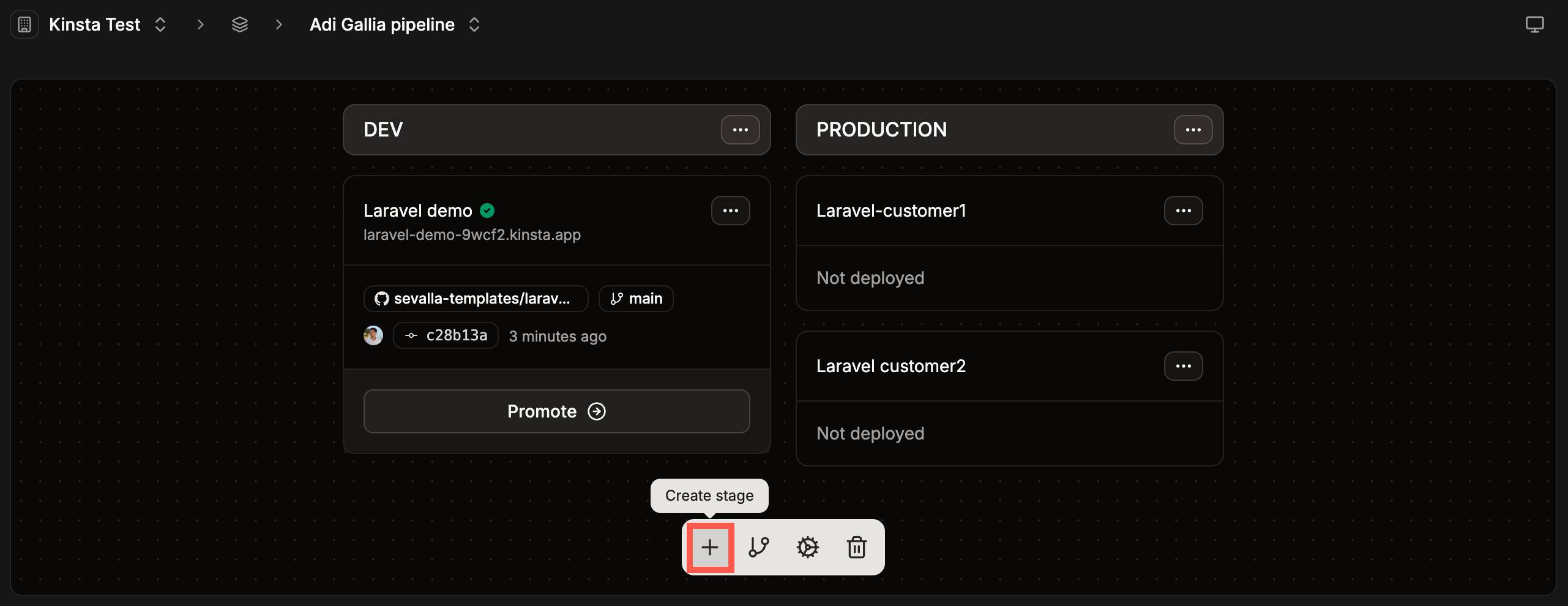 Create a new stage in your pipeline