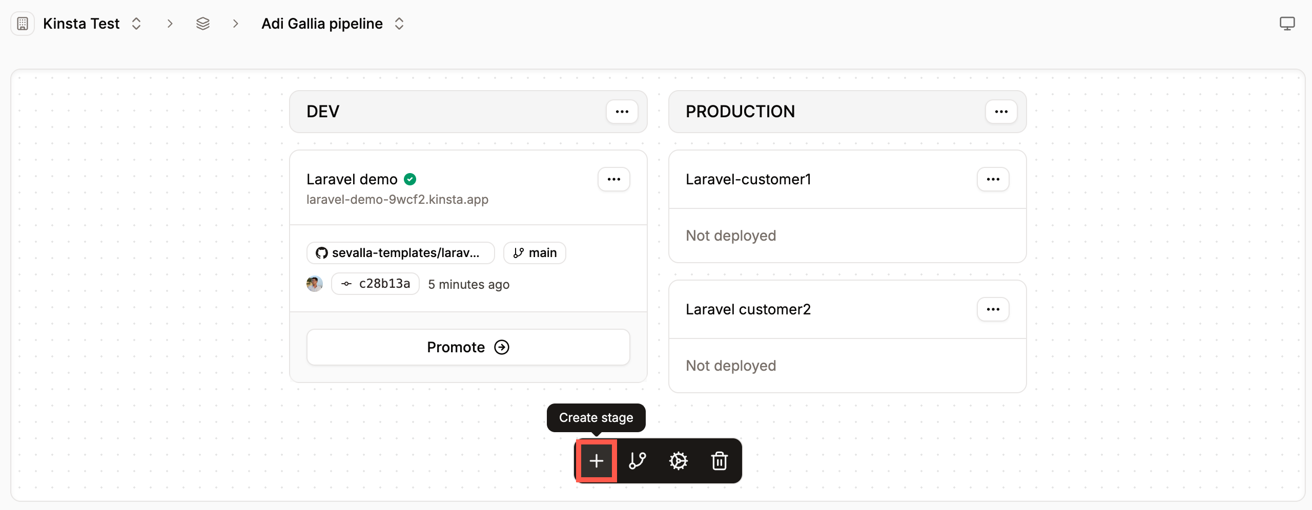 Create a new stage in your pipeline