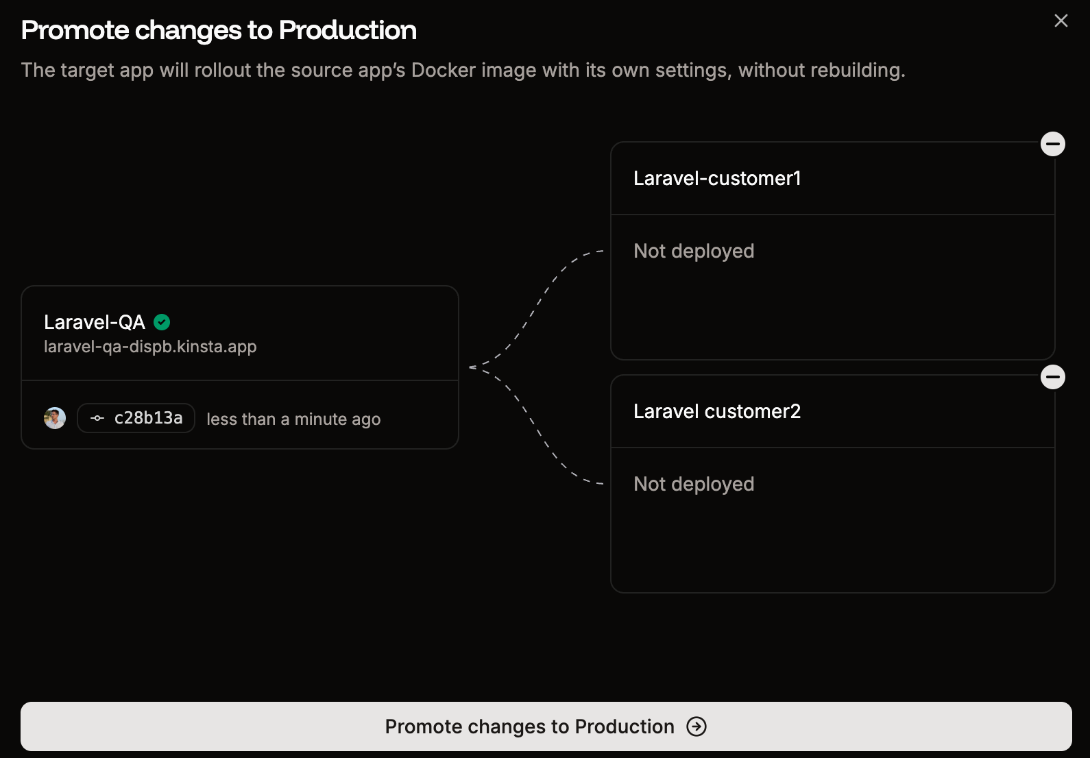 Promote your changes to multiple applications