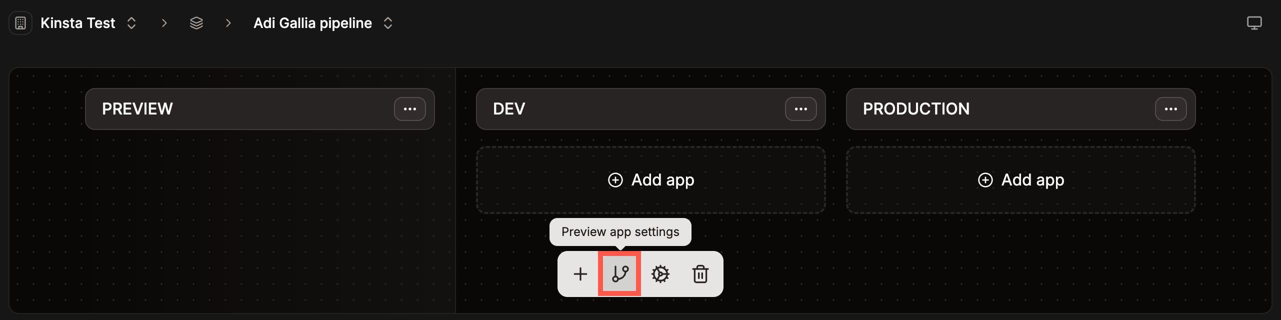 Update preview app settings