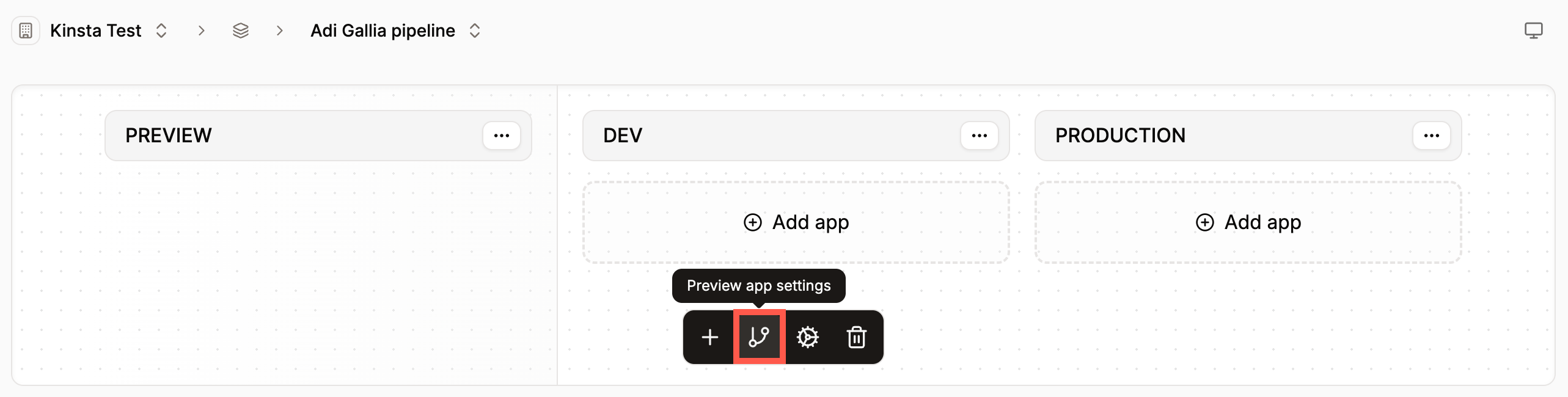 Update preview app settings