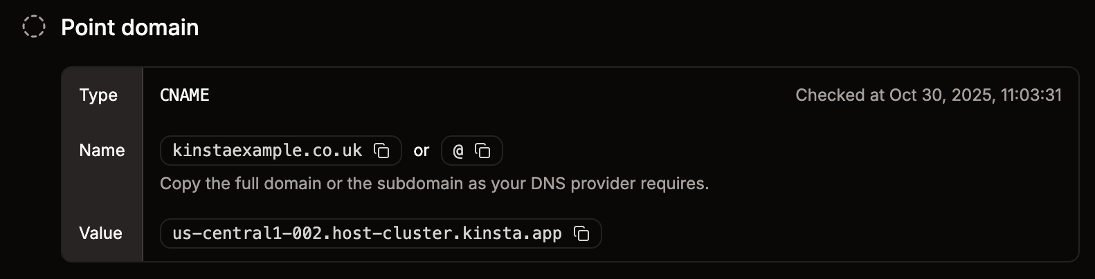 Point your application domain