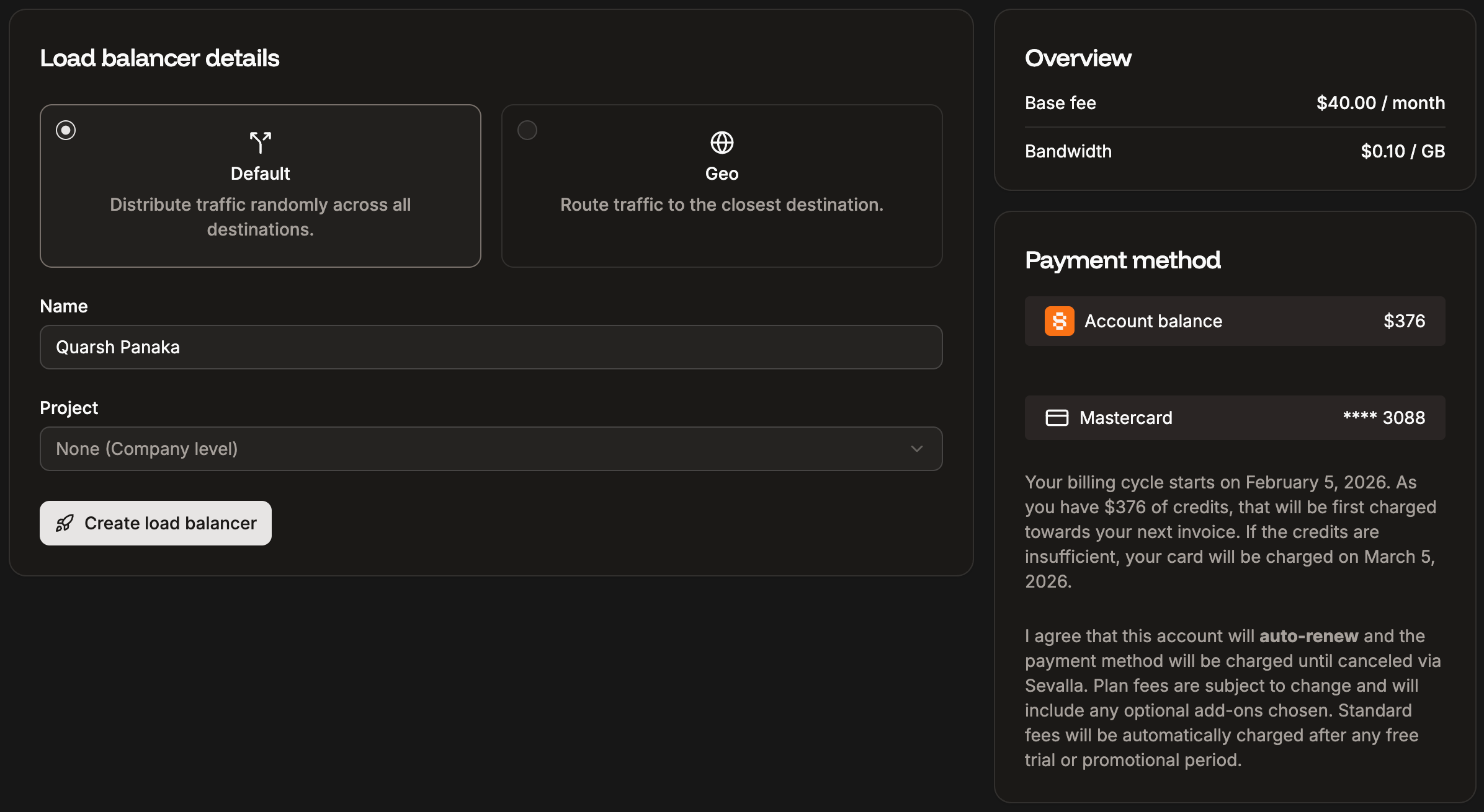 Create a load balancer