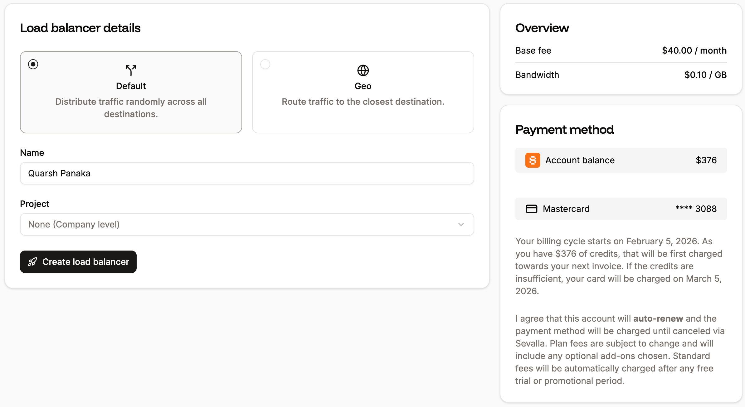 Create a load balancer