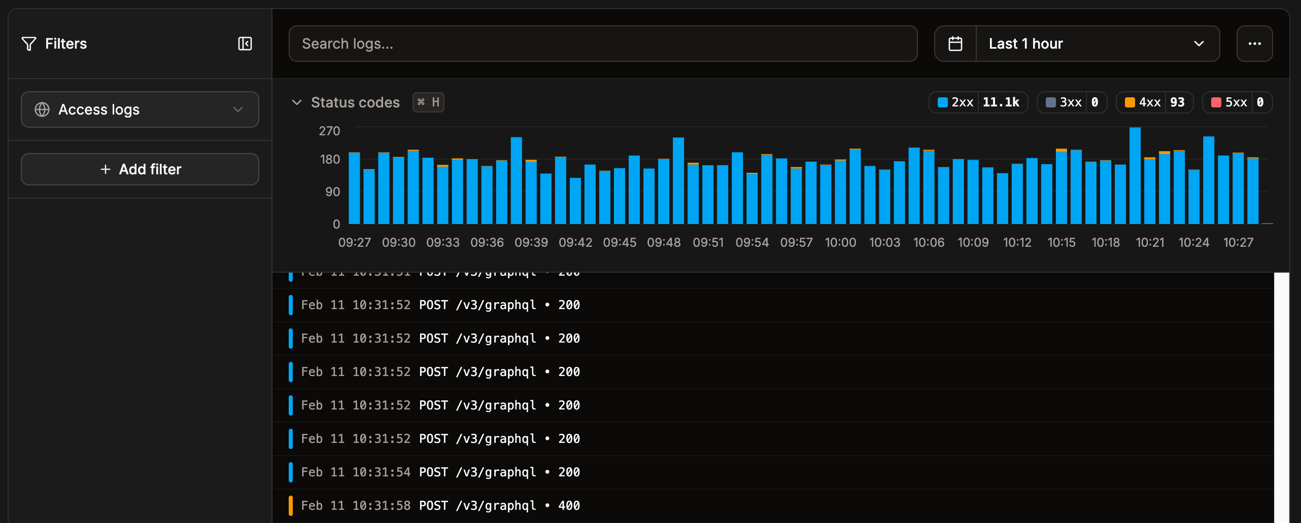 View your applicationās access logs in Sevalla