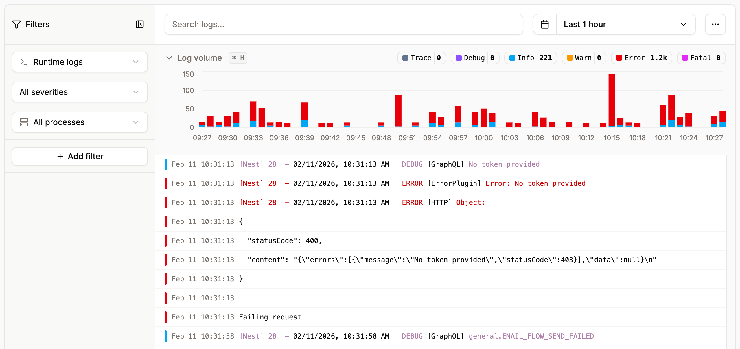 View your applicationās runtime logs in Sevalla