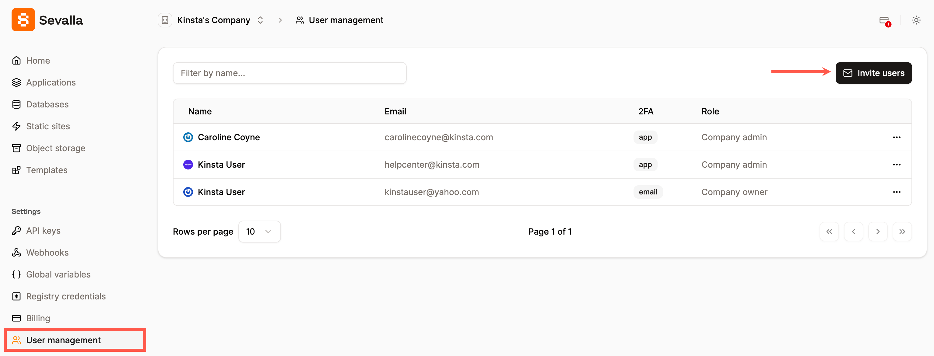 Invite users to your company