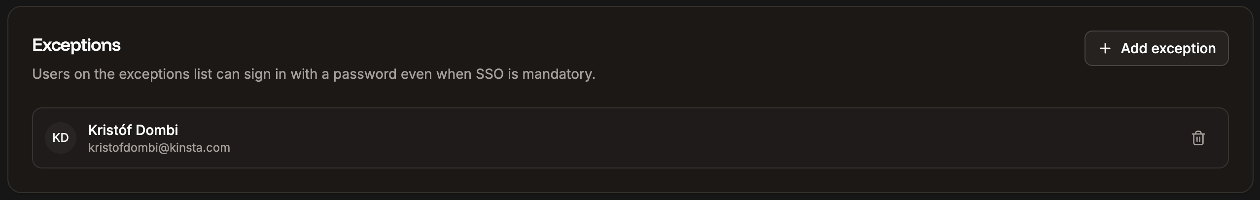 Users who can still sign on with a password when mandatory SSO is enabled