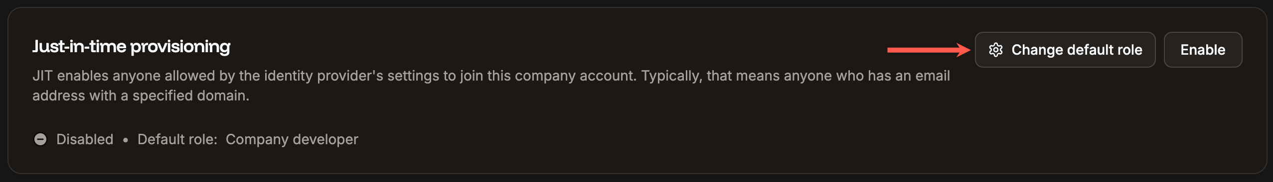 Change the default access level for JIT provisioning
