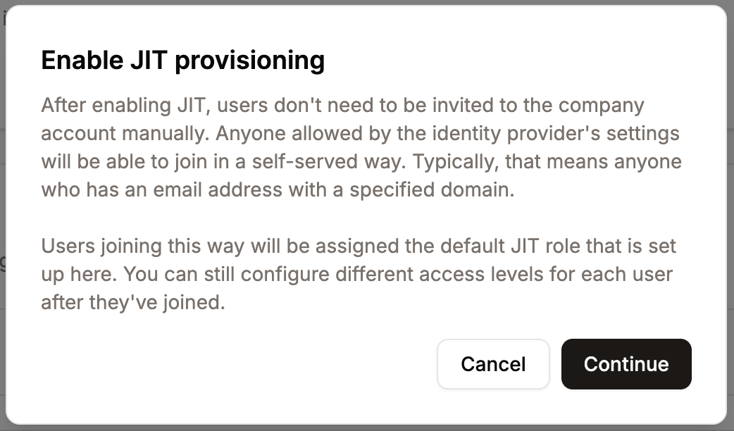 Enable JIT provisioning in Sevalla
