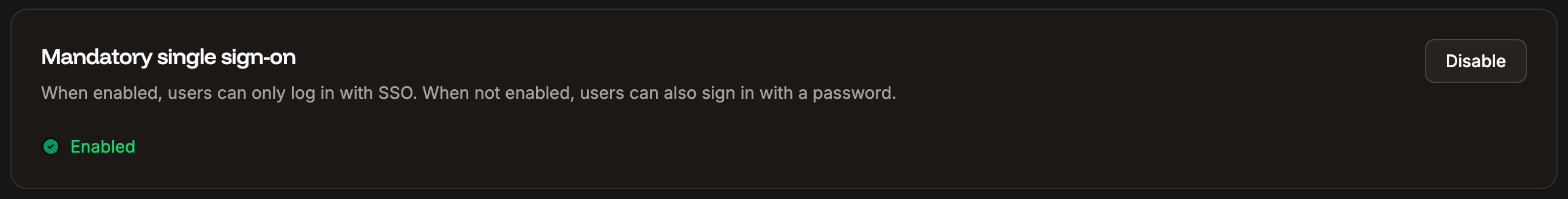 Enable mandatory SSO for all users