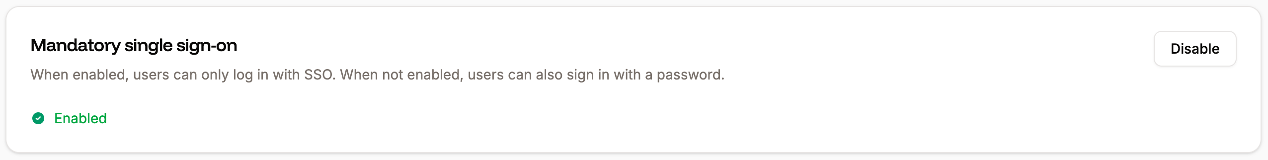 Enable mandatory SSO for all users
