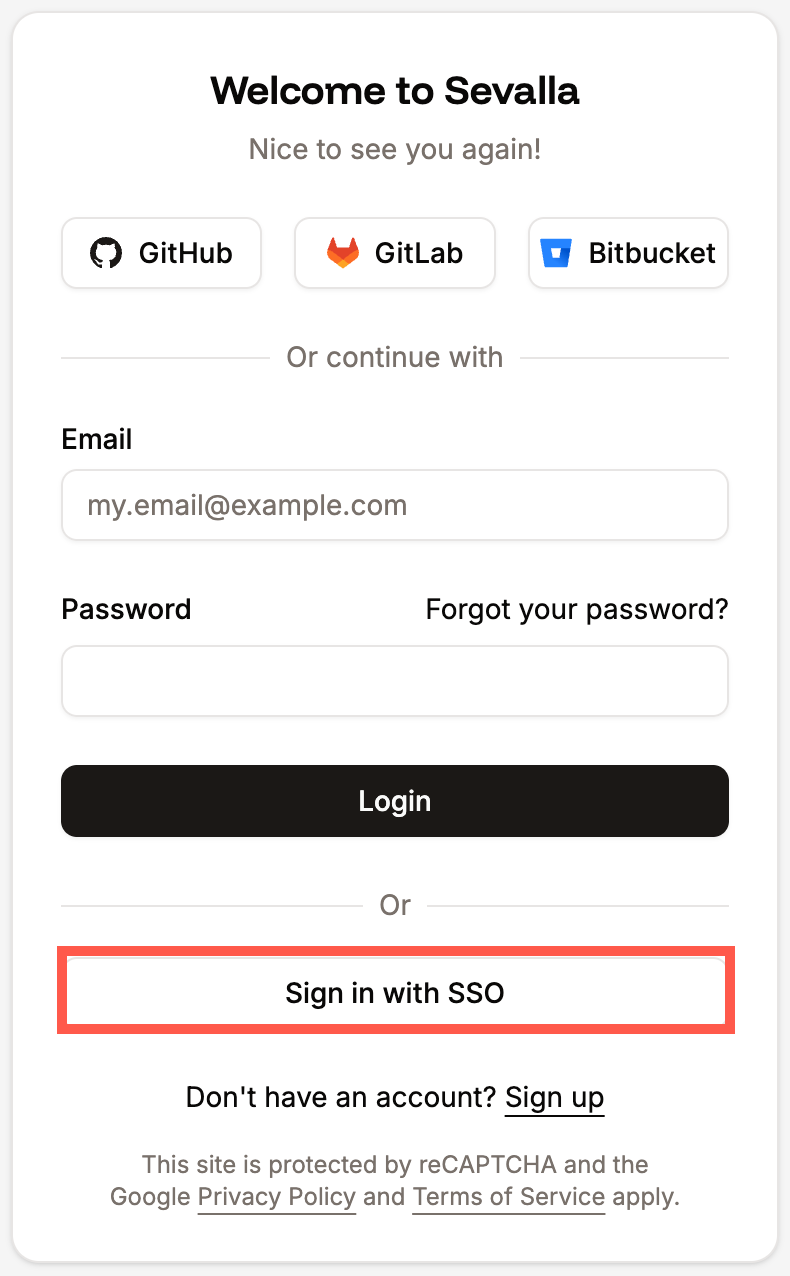 Sign in to Sevalla with SAML SSO