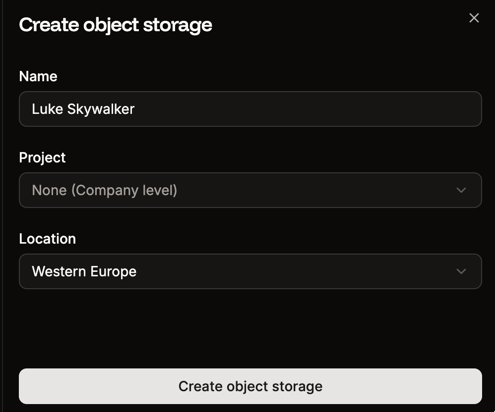 New object storage