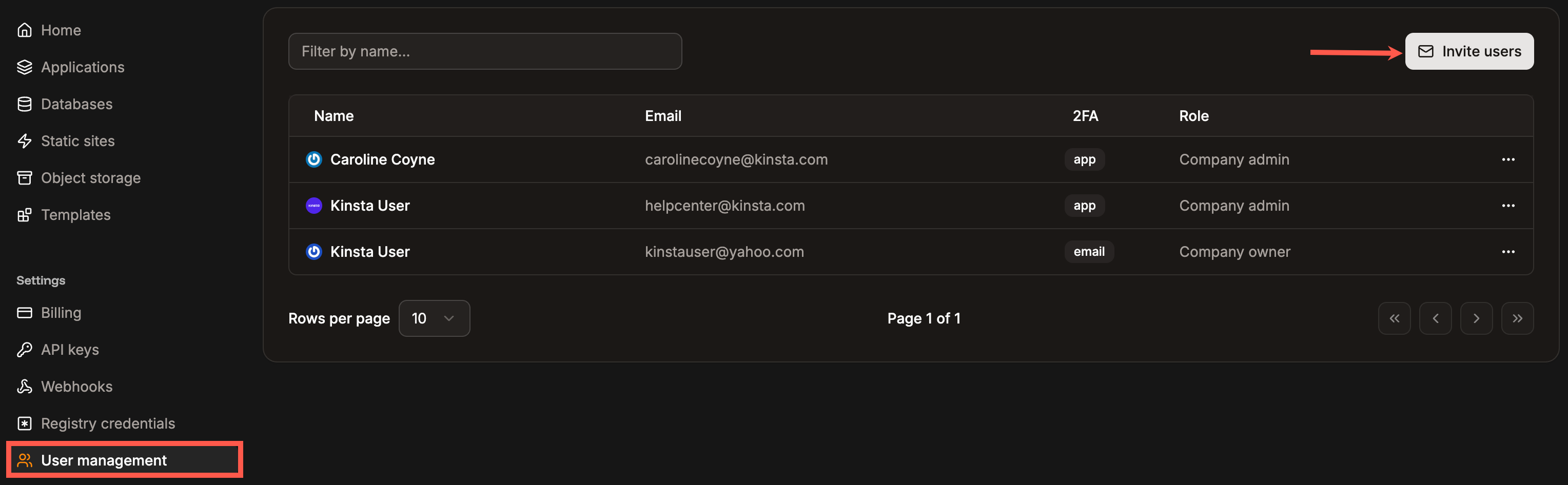 Invite users to your company