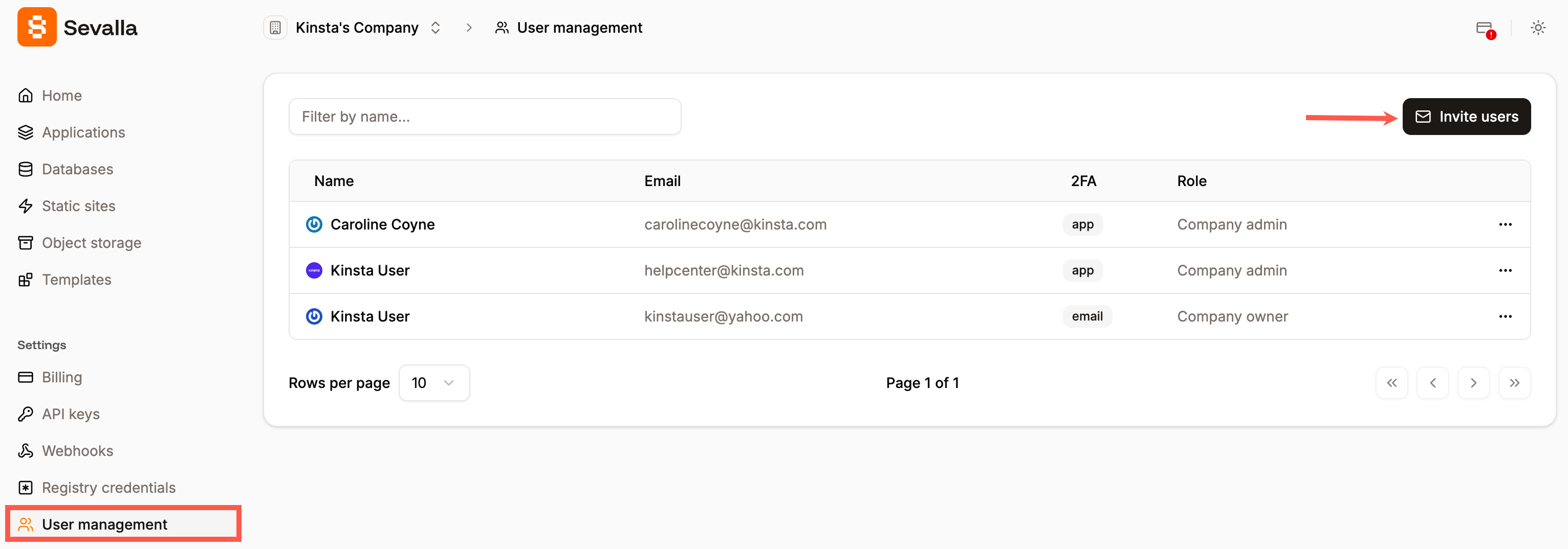 Invite users to your company